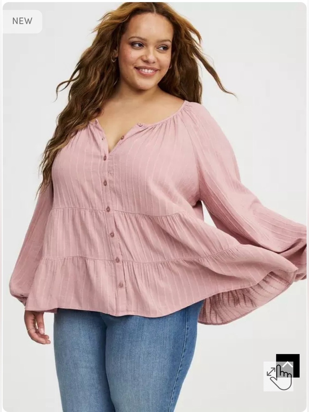 Torrid Tiered Button Babydoll Top